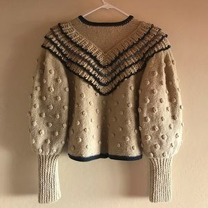 Heidi Scholz Vintage Wool Ruffled Cardigan Size S